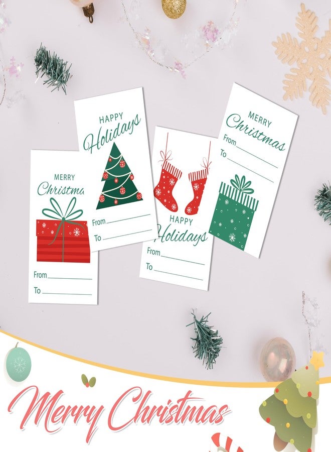 OXRUN Christmas Gift Tags, 40 Merry Christmas Gifts Labels Stickers, Happy Holiday Name Tag Self-Adhesive for Party Presents Decorations - A02 - Image 3